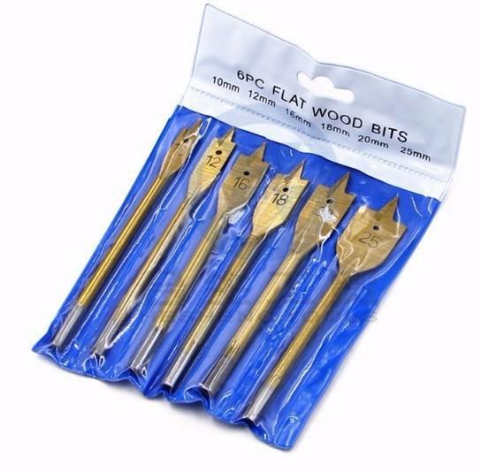 Bộ 6 mũi khoan khoét gỗ đuôi cá chuyên dụng.
