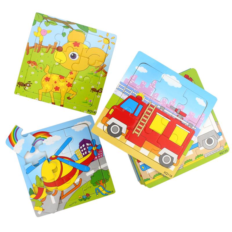 Bộ 4 Tranh ghép Gỗ Hình Phương Tiện Giao Thông Và  Động Vật Cho Bé (Họa Tiết Ngẫu Nhiên)