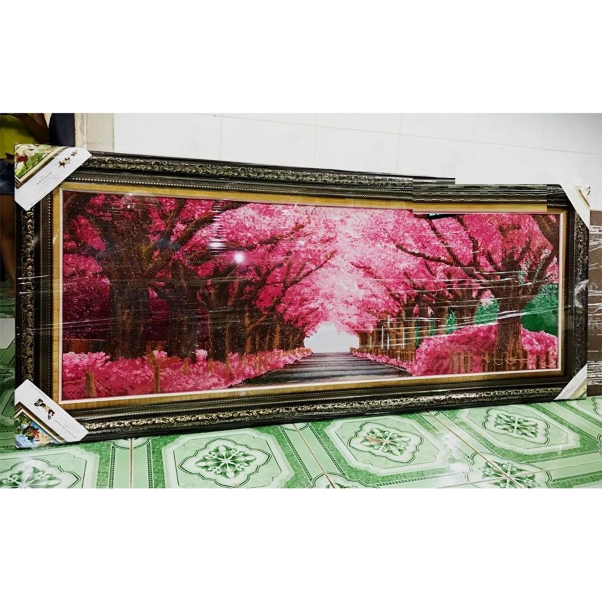 Tranh thêu chữ thập rừng cây màu tím AL51421-Ngọc Thịnh