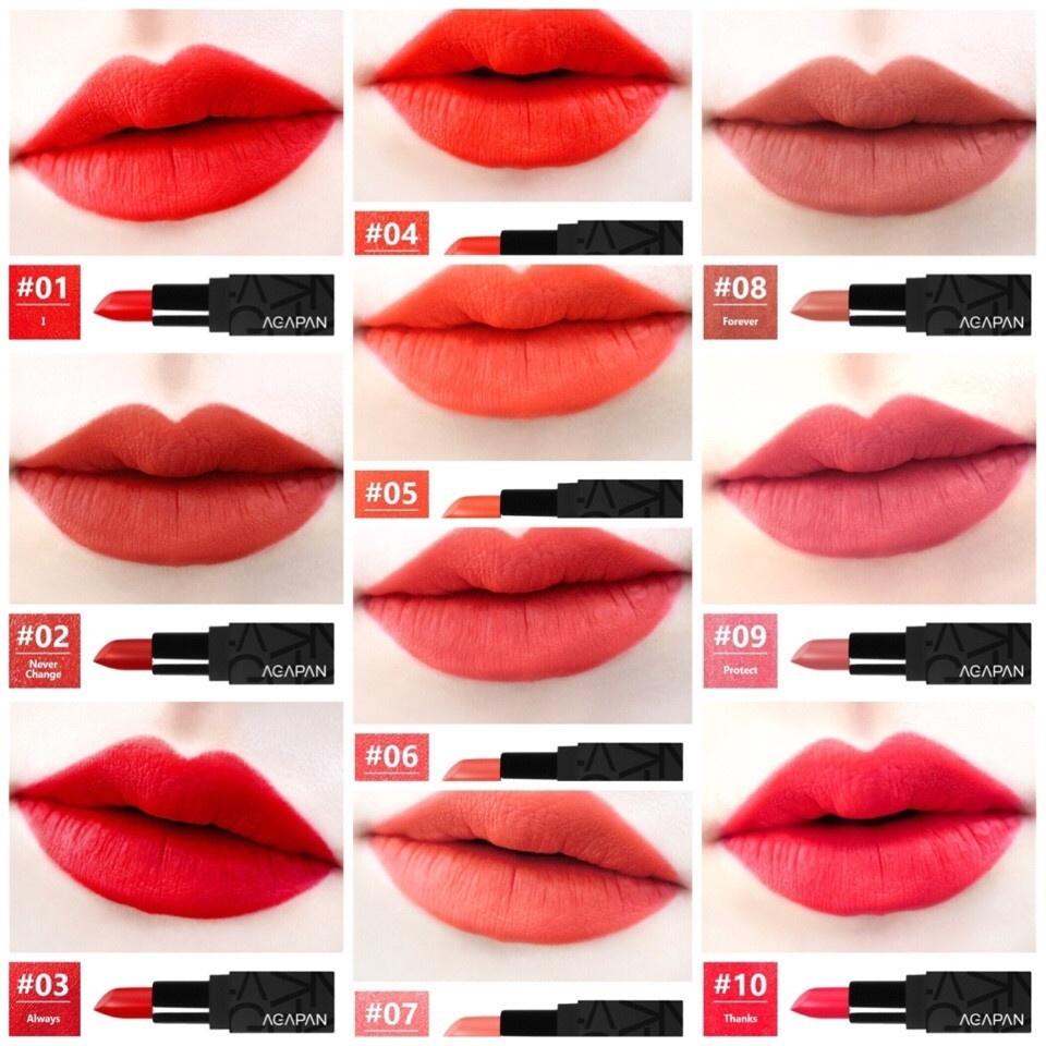 Son AGAPAN Red Love số 04 dạng thỏi (Đỏ cam) - Pit A Pat Matte Lipstick