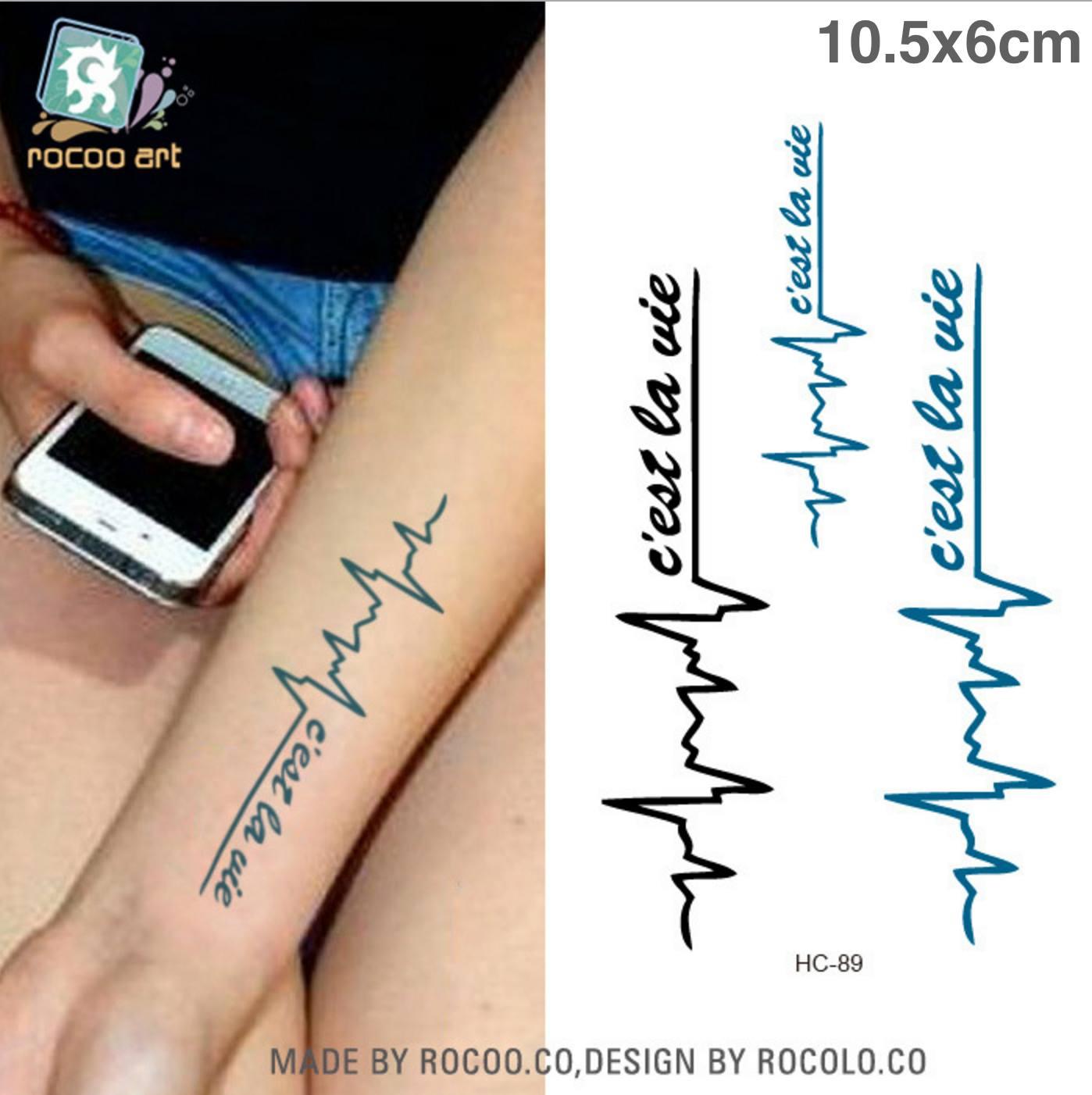 [HCM]Combo 6 tấm hình xăm dán size 10x6cm Nhịp Tim CBS20 (Phát ngẫu nhiên)
