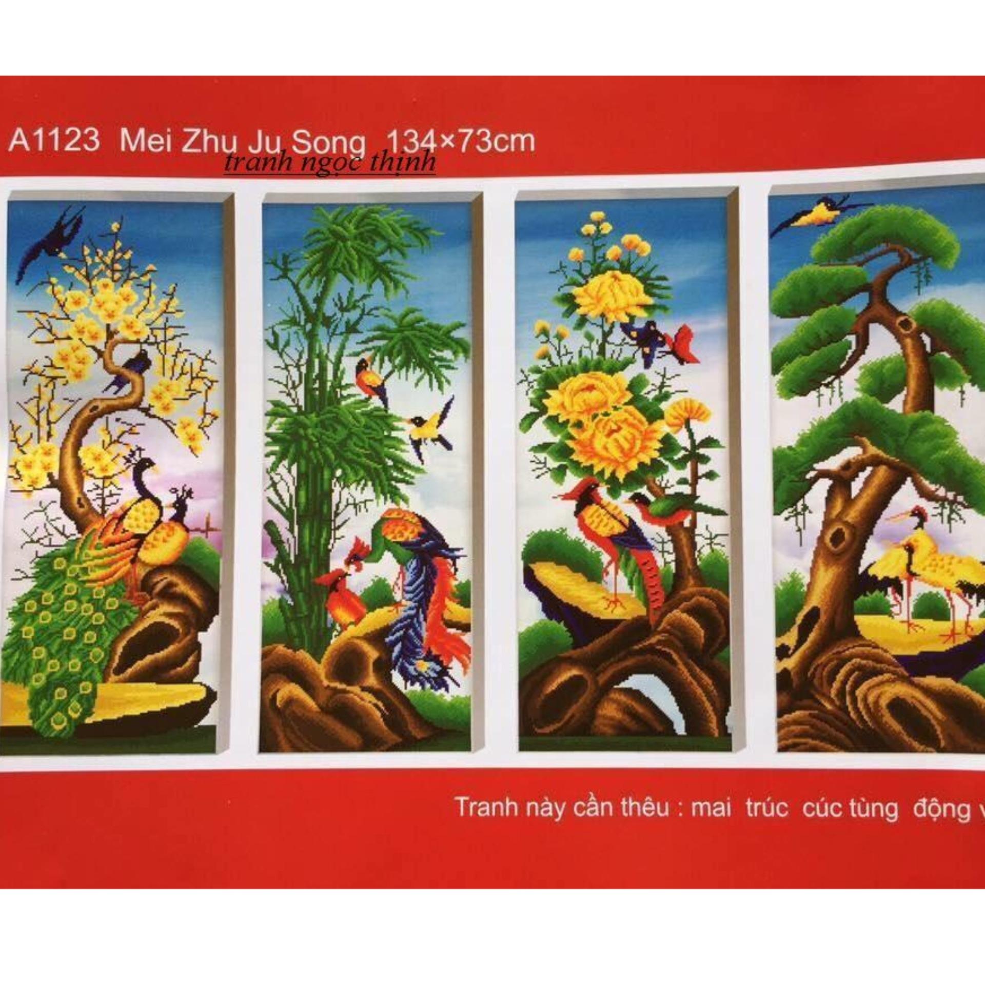 Tranh thêu chữ thập tứ quý A1123