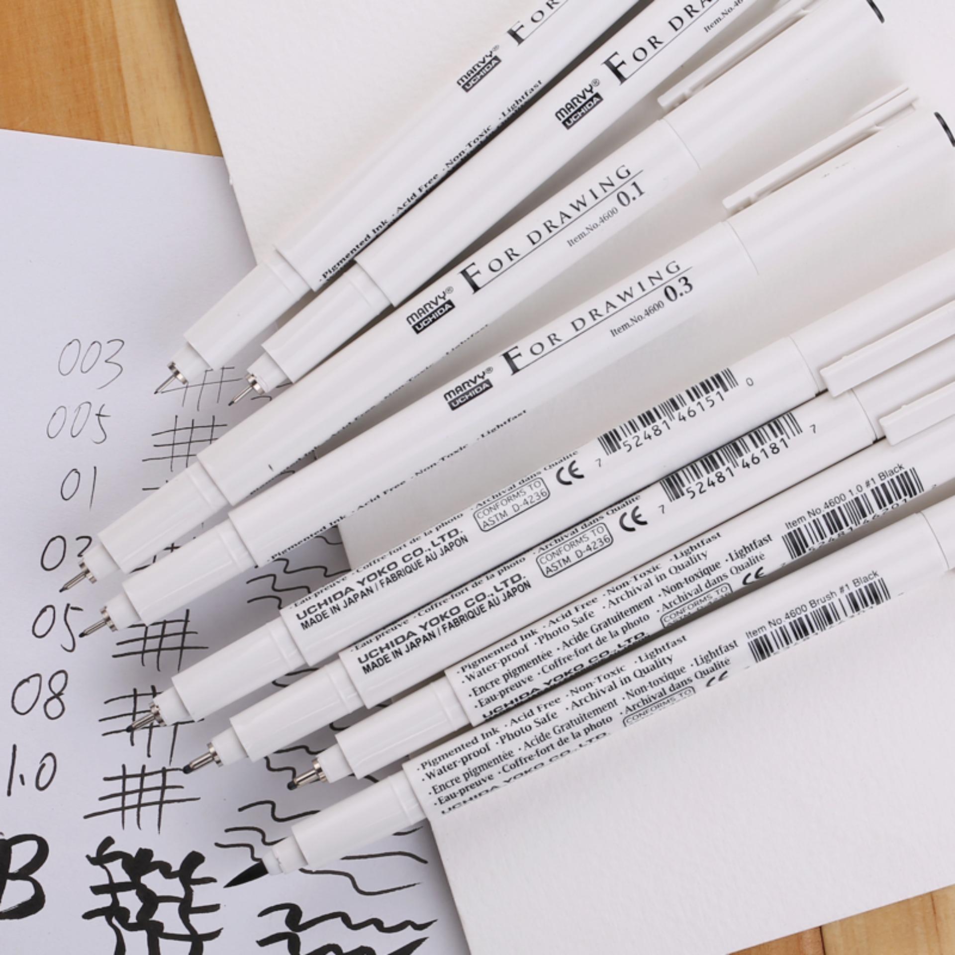 [HCM]BỘ 2 CÂY BÚT LINE ĐI NÉT CHUYÊN NGHIỆP MARVY UCHIDA 4600 SIZE 0.03 MM