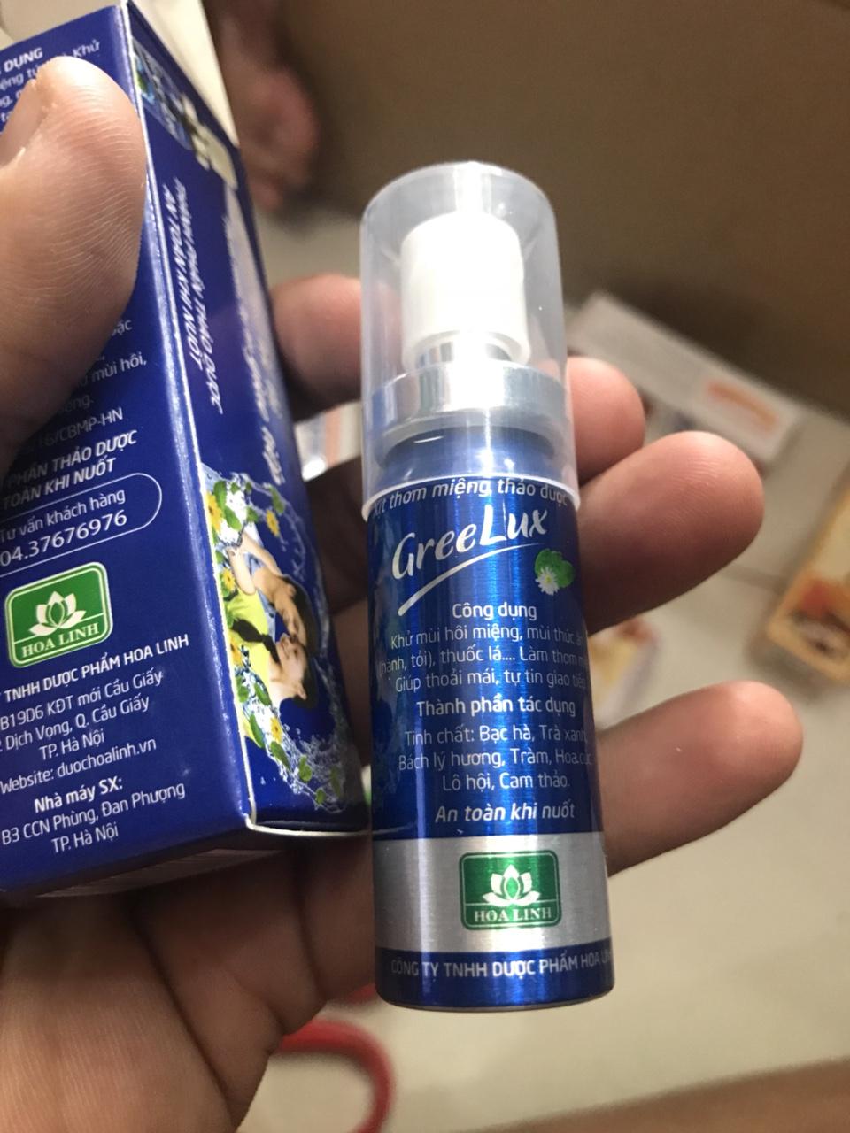 Xịt Thơm Miệng Thảo Dược GreeLux Extra Cool Chai 12ML (xanh dương)