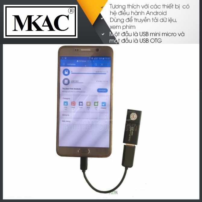 Bộ 2 sợi dây cáp OTG đầu dẹt (Đen - Xanh - Hồng - Trắng - Giao màu ngẫu nhiên)