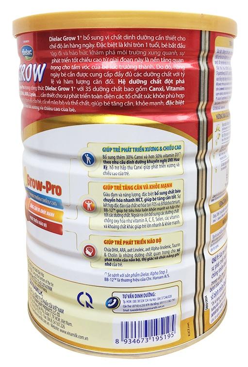 Sữa Vinamilk Dielac Grow 1+ 900g (hộp thiếc)