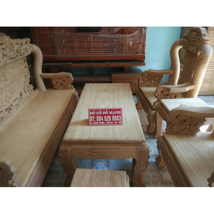 Bộ bàn ghế rồng đỉnh gỗ gõ đỏ