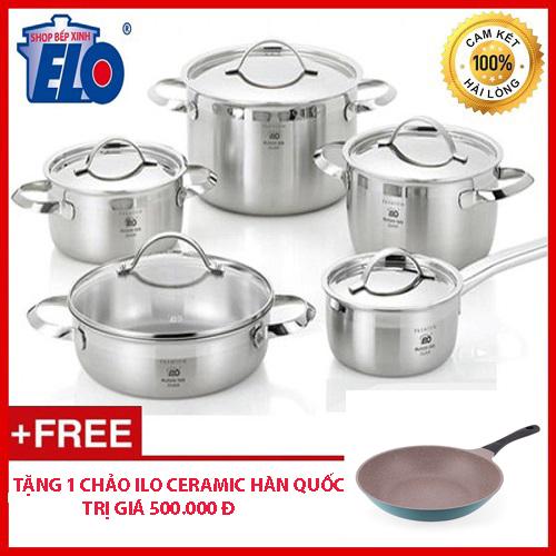 Bộ nồi bếp từ cao cấp ELO Premium Zurich 5 chiếc + tặng 1 chảo ILO Hàn Quốc Ceramic