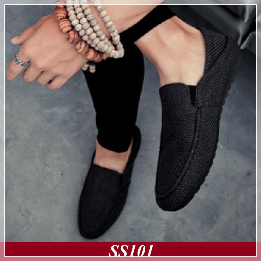 Giày Lười Nam Hàn Quốc Màu Đen SS101