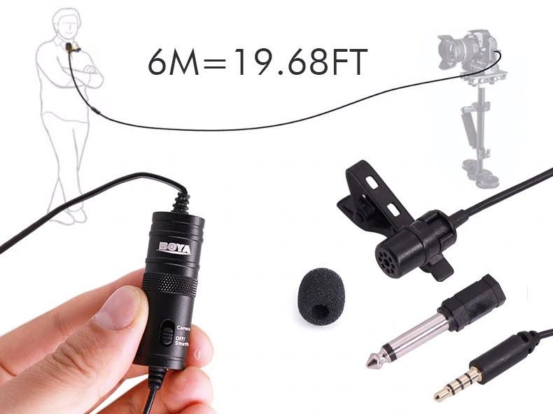 Micro thu âm đa năng Boya BY-M1 dùng cho cho điện thoại, máy ảnh DSLR, action camera, kết hợp đa năng với gimbal, BH 12 tháng - Micro cài áo BOYA-BY-M1
