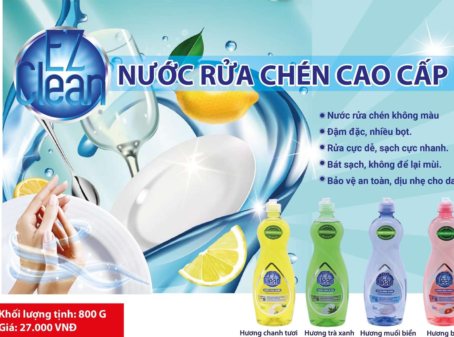 Nước rửa chén đậm đặc EZ hương bưởi 800g