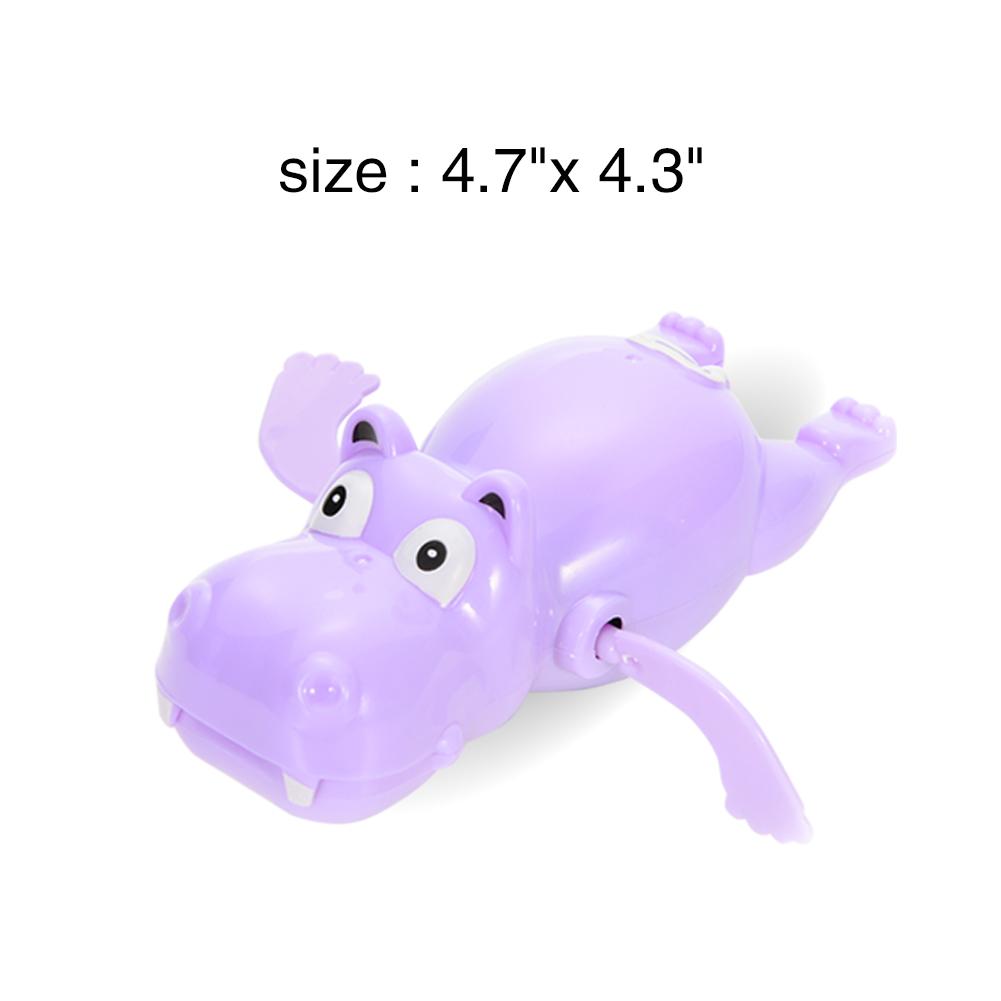 BX 3 Pcs Children Plastic Bath Toy Swimming Windup Hippo Turtle Crocodile Toy Set Random Color