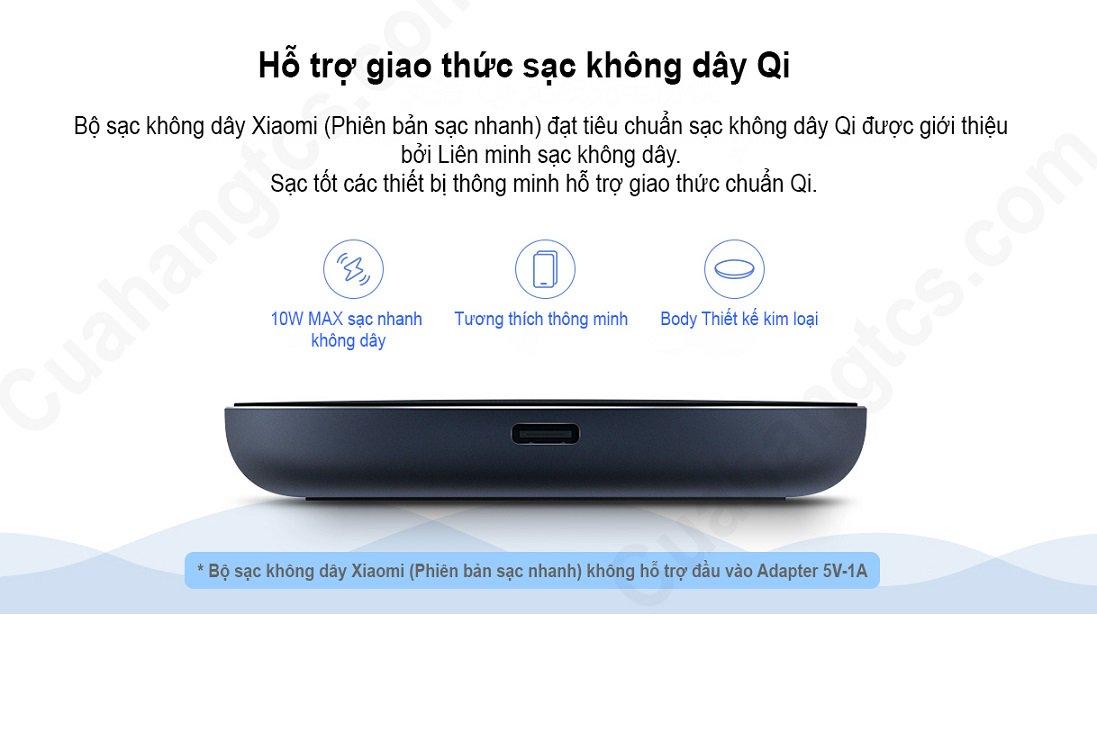 SẠC NHANH KHÔNG DÂY XIAOMI QI BH 1 Tháng