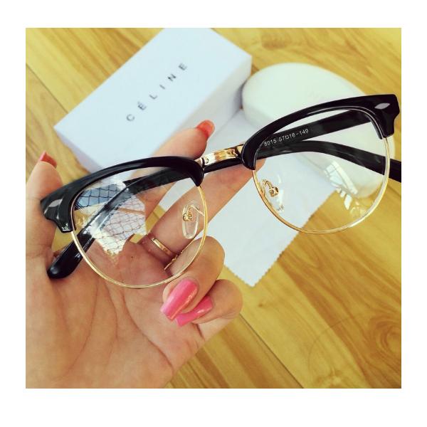 [HCM]Kính Mát  nam nữ giả cận nữa gọng tuyệt đẹp (vàng)