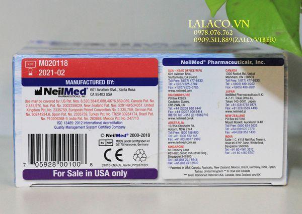 Bộ rửa mũi Neilmed Sinus Rinse (1 bình + 50 gói muối)