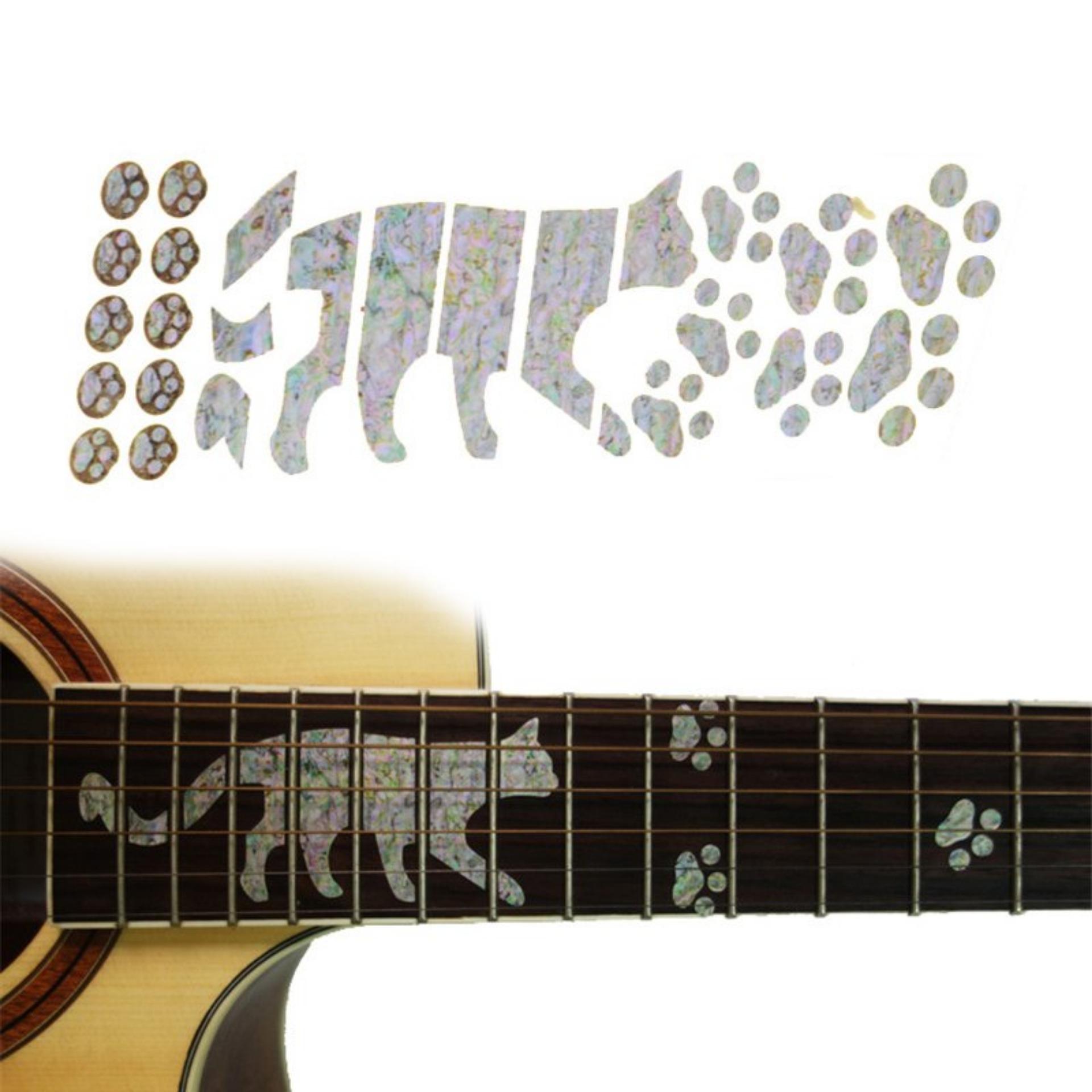 Dán khảm cần đàn guitar hình chân báo