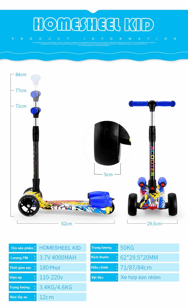 [HCM]Xe điện cân bằng 3 bánh Homesheel Kid