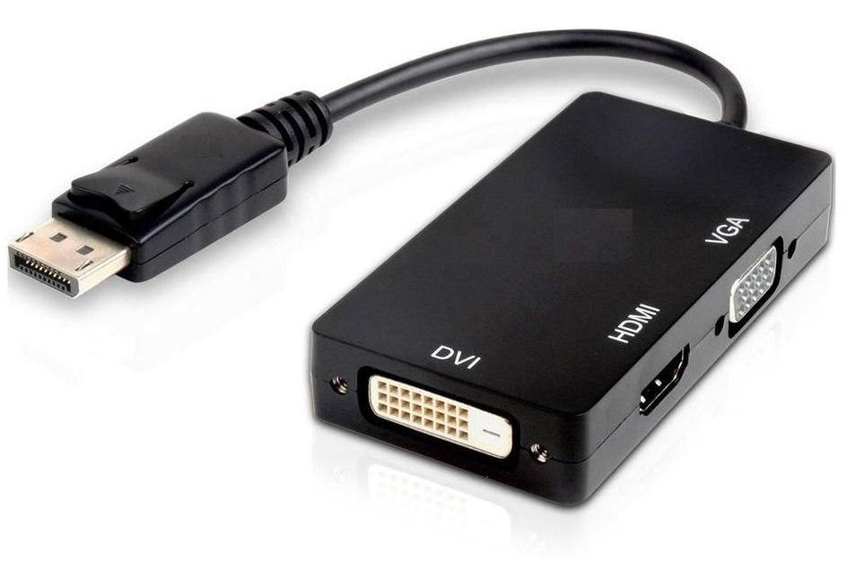 Displayport to hdmi+vga+dvi combo converter
