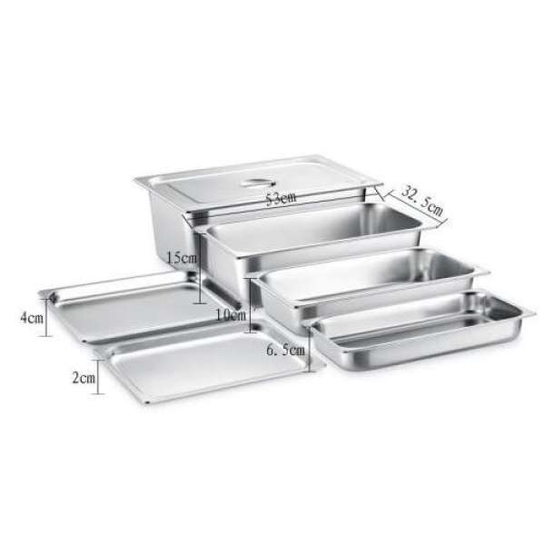 KHAY INOX ĐỰNG THỨC ĂN 1/1 SÂU 15CM