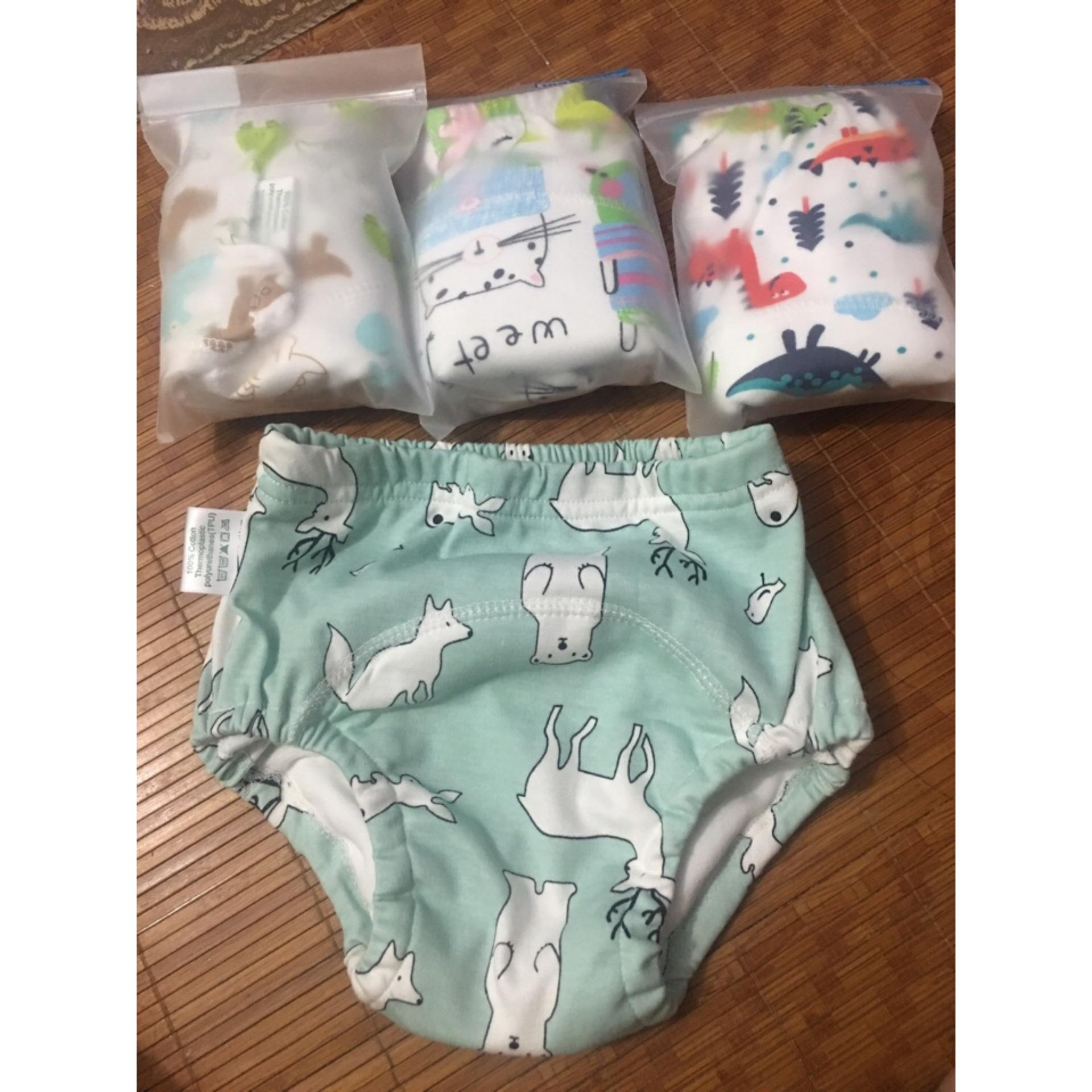 Combo 4 quần tập bỏ bỉm cho bé 6 lớp size 80 cho bé 5-8kg