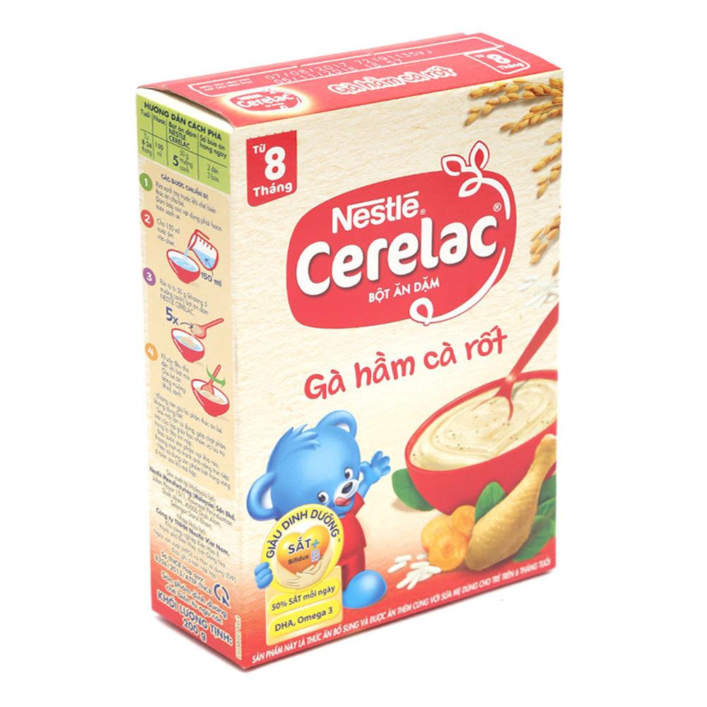 Bột ăn dặm Nestlé Cerelac gà hầm cà rốt 200g (7 - 24 tháng)