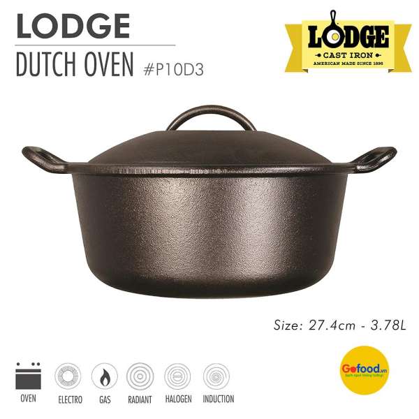  Nồi gang Lodge đường kính 27.5 cm - dung tích 3.8 lít