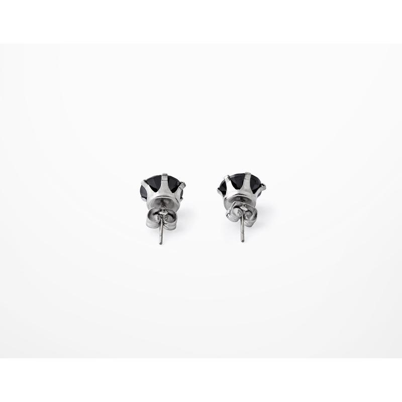 Bộ 2 bông tai thời trang 5mm BT39 (màu bạc, hột đen)