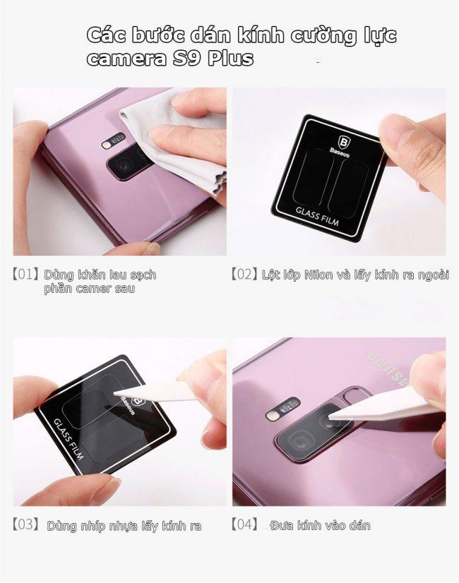 Miếng dán kính cường lực Camera cho Samsung S9 Plus hiệu Baseus
