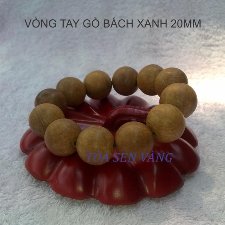 [HCM]VÒNG TAY GỖ BÁCH XANH 20MM