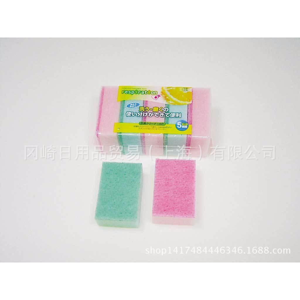 Set 5 miếng xốp rửa bát hình răng cưa - Hàng Nhật nội địa