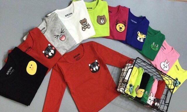 Combo 2 Áo Thun Tay Dài Cổ Tim Cổ Tròn B62