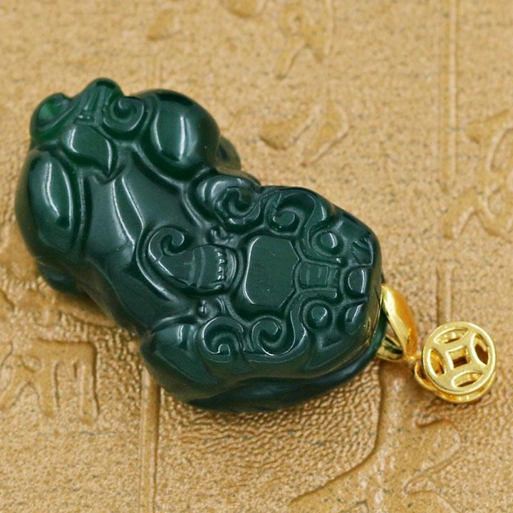 Mặt dây chuyền Tỳ hưu đá thạch anh xanh
