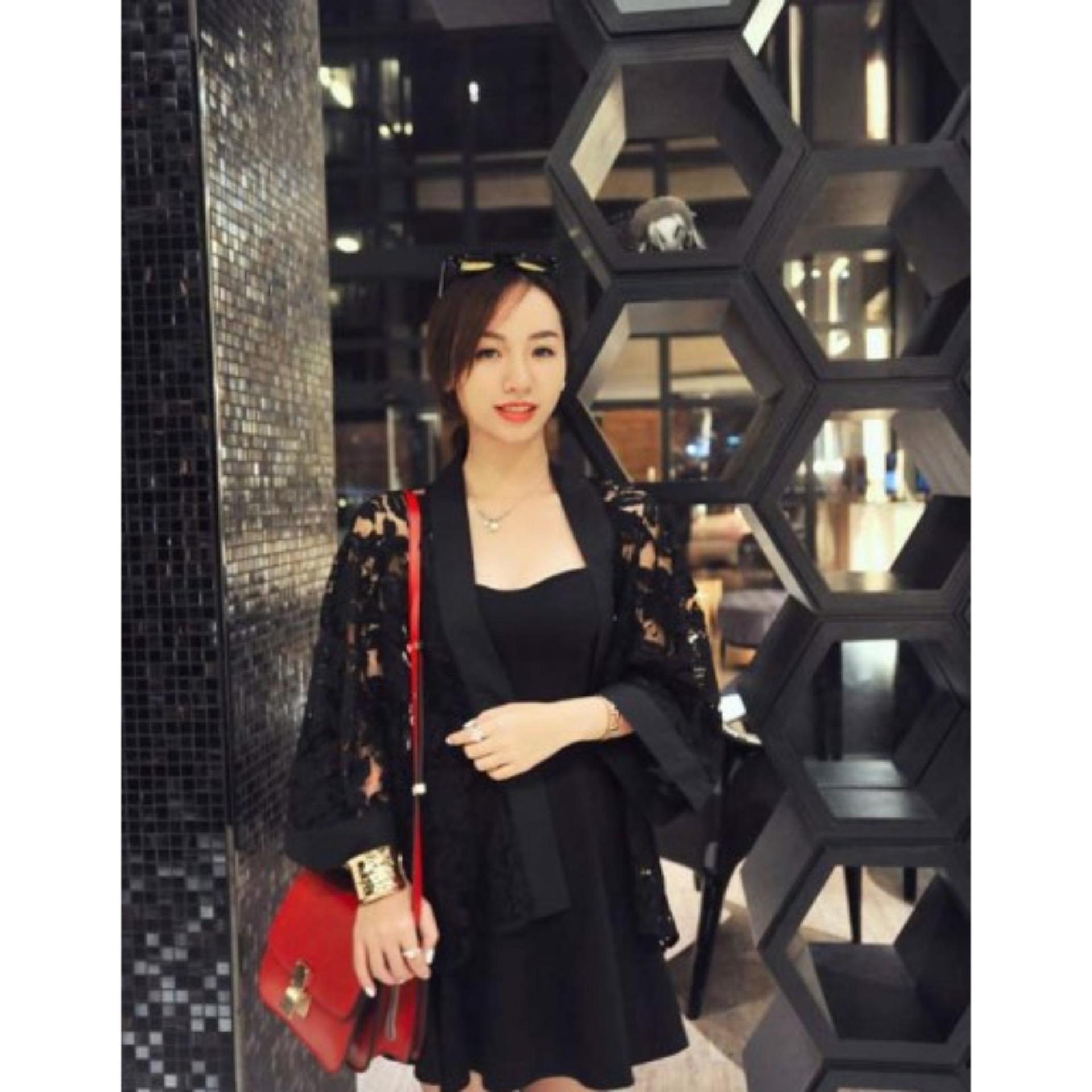 Aó khoác kimono ren trắng