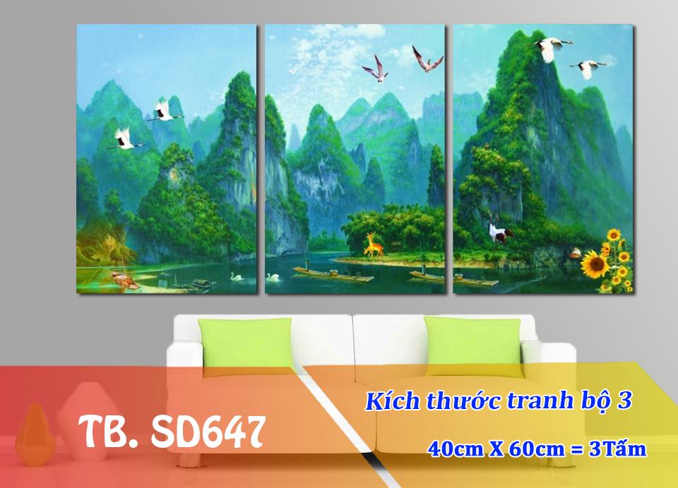 [Sale] Tranh treo Tường 3D Thác nước sơn thủy SD647-2- Tranh treo tường phòng khách [Gỗ MDF cao cấp, chống ẩm mốc R1,8m C0,9m] Timilo Decor