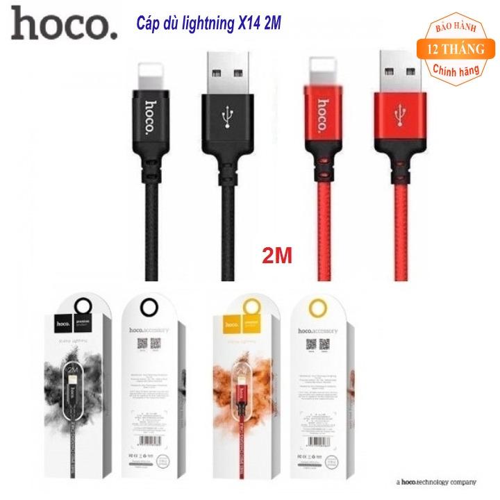 Cáp sạc dây dù lightning Hoco X14 2M cho IPhone, IPad