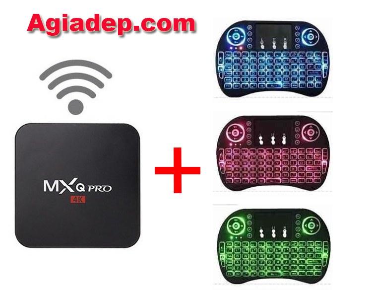 Tivibox MXQ Pro+ 1G và Bàn phím không dây kiêm chuột cảm ứng (nhiều màu - đa sắc)