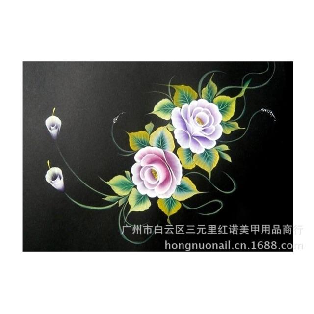 Bảng đen tập vẽ cọ bản, vẽ hoa bột