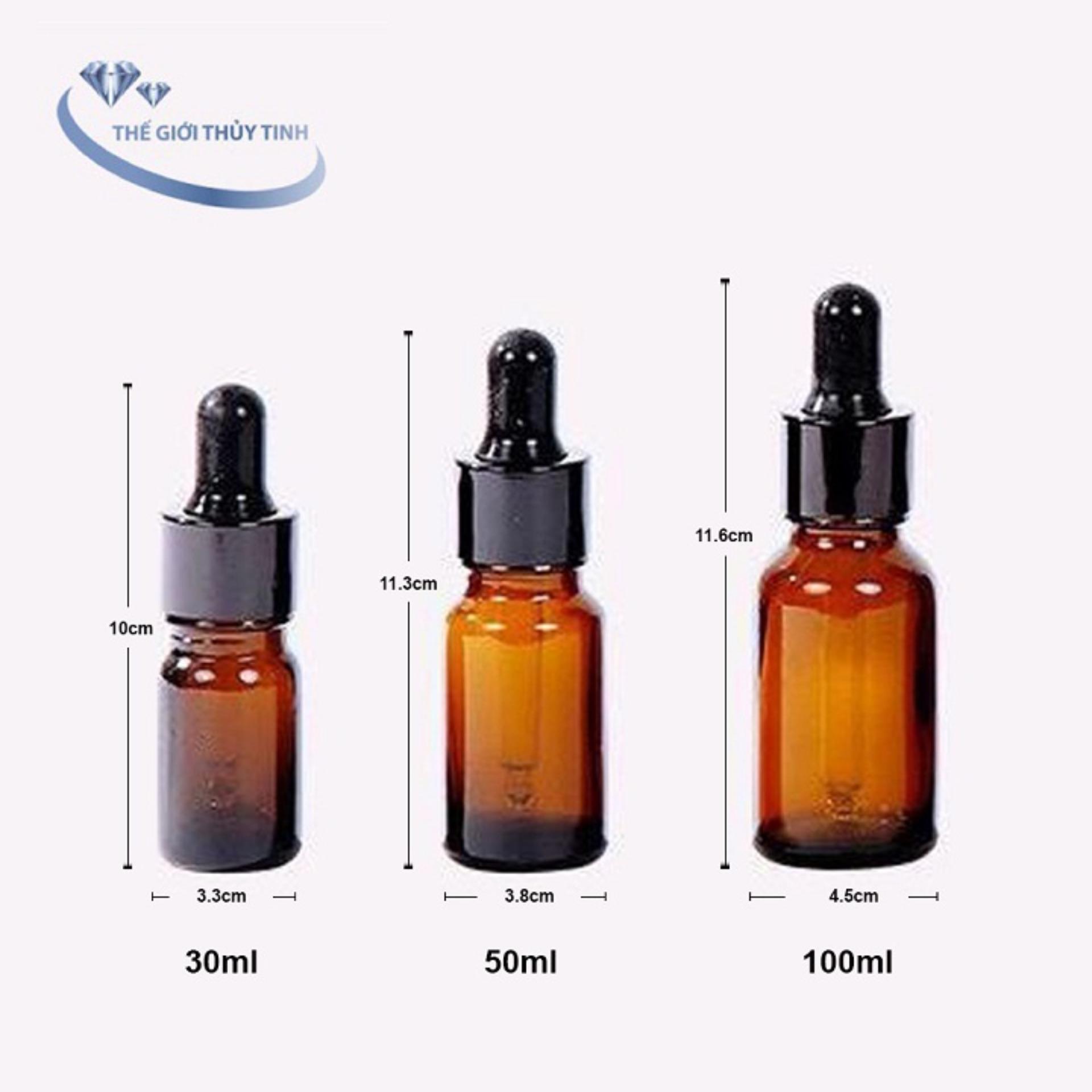 BỘ 10 CHAI THỦY TINH (LỌ SERUM) ĐỰNG TINH DẦU BÓP GIỌT 100 ML