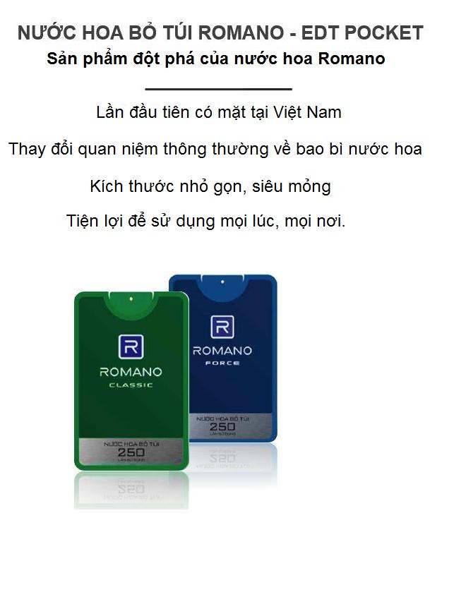 [HCM]Romano - Nước hoa bỏ túi Force 18ml