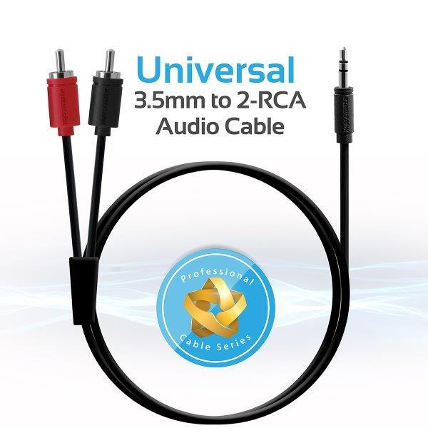 Cáp Nối Âm Thanh 3.5mm Sang RCA (Amply) Promate LINKMATE-A2.BLACK