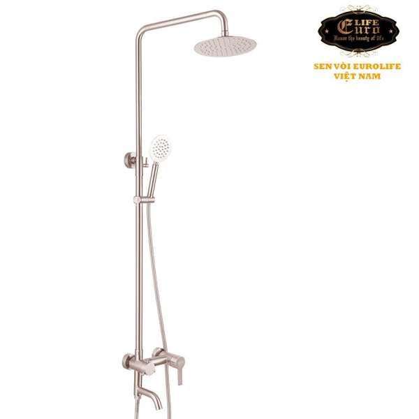 Bộ sen cây tắm đứng nóng lạnh Inox SUS 304 Eurolife EL-S910 (Trắng vàng)