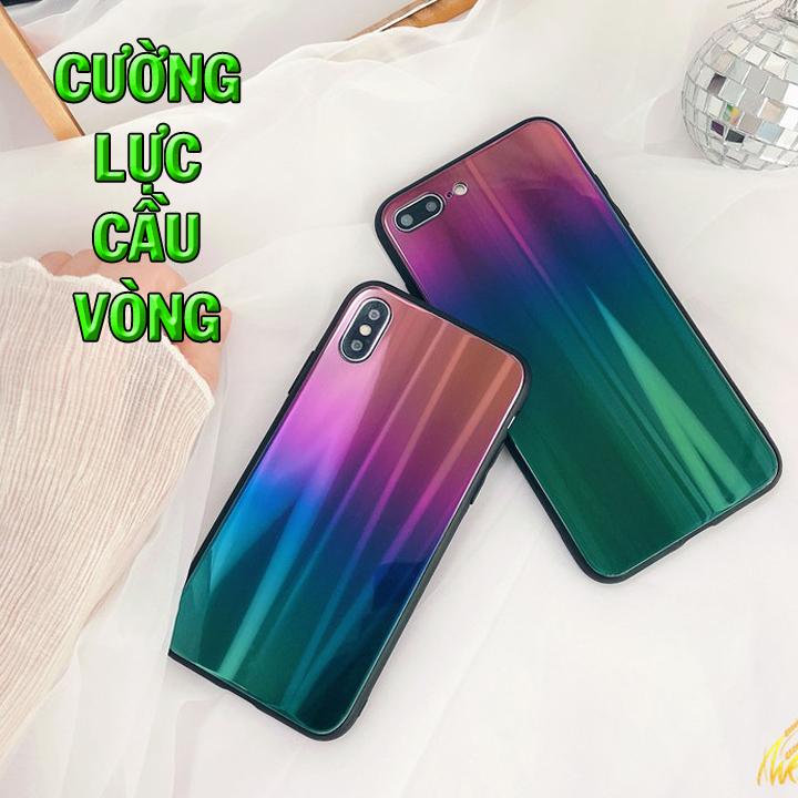 [HCM]Ốp lưng cường lực cầu vồng dành cho Ip 7 plus8 plus (tông xanh)