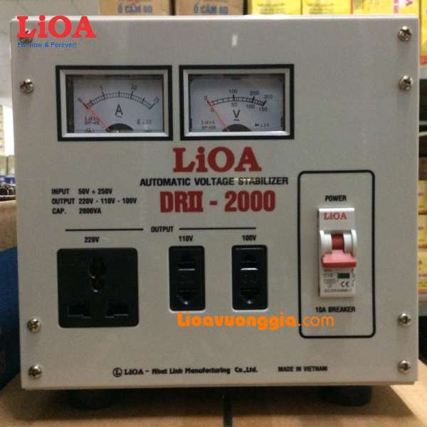 Ổn áp 1 pha LiOA 2000VA thế hệ mới DRII-2000II