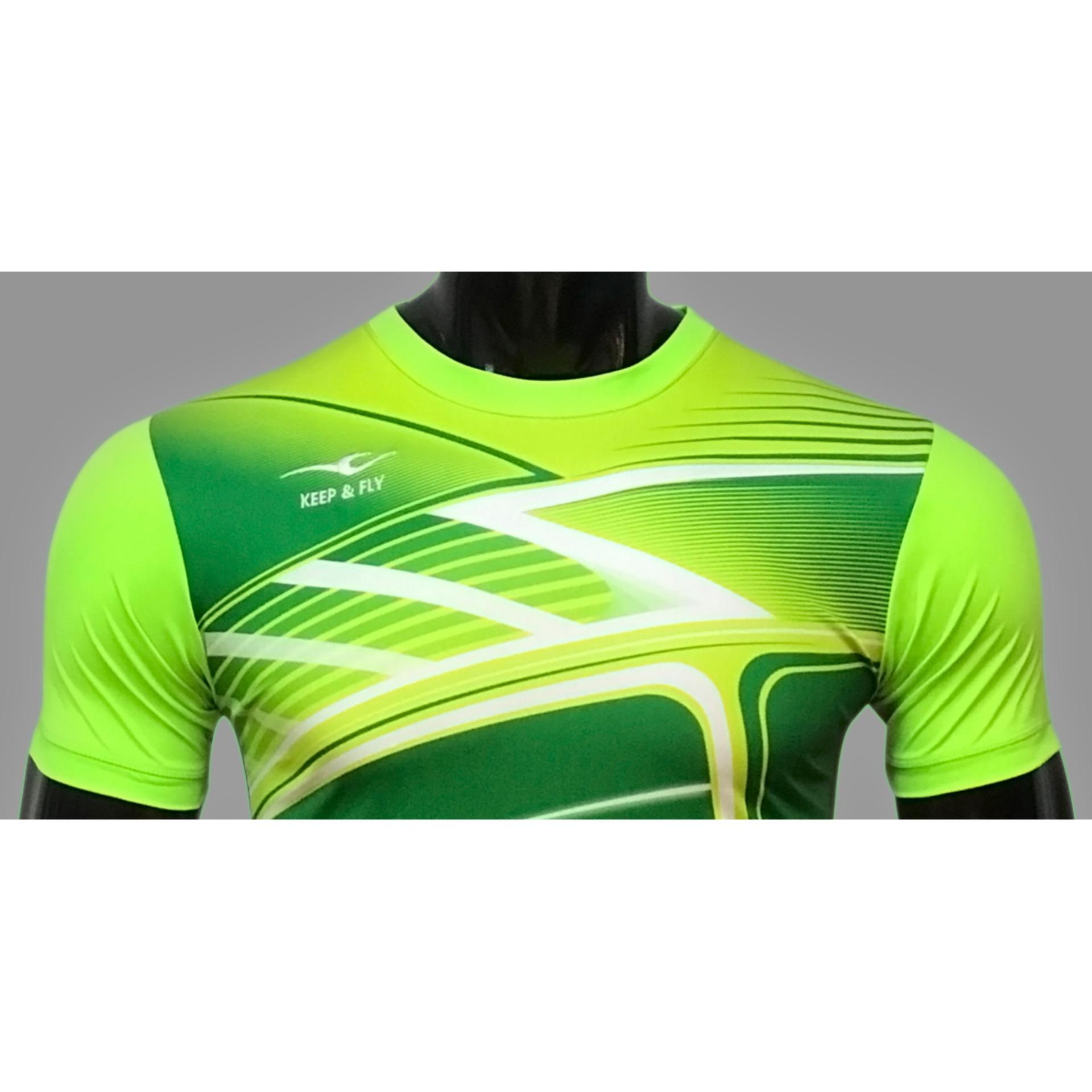 Bộ quần áo bóng đá cao cấp KEEP & FLY Thunder  Xanh Két
