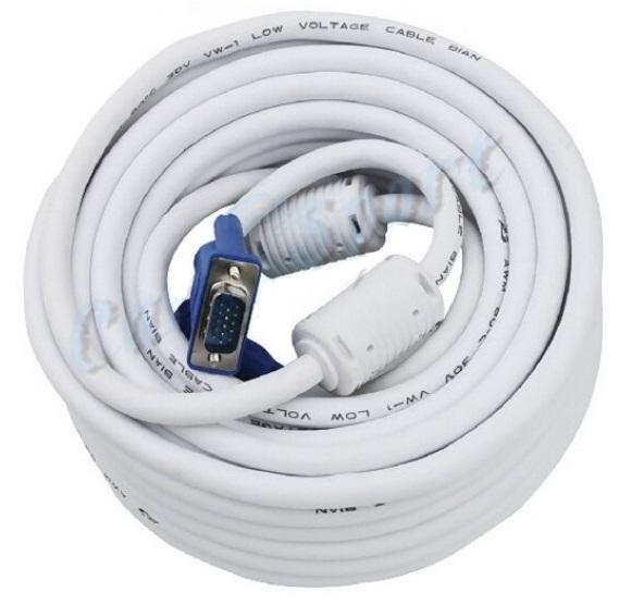 Dây Cáp VGA 10M Có Chống Nhiễu (Trắng)