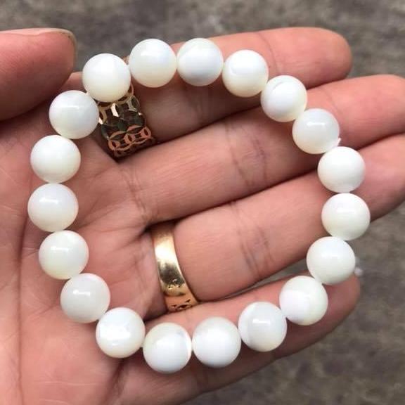 [HCM]VÒNG TAY ỐC XÀ CỪ TRẮNG 8LY- HÀNG A