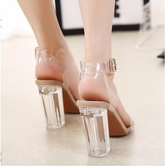 [HCM]giày sandal cao gót trong suốt cao cấp