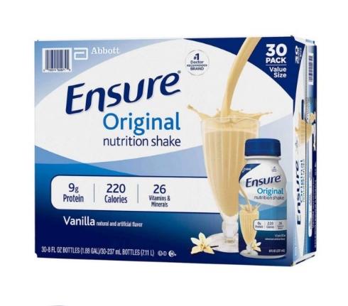 Thùng 30 chai sữa nước Ensure Vani 237ml (Date 4.2025)