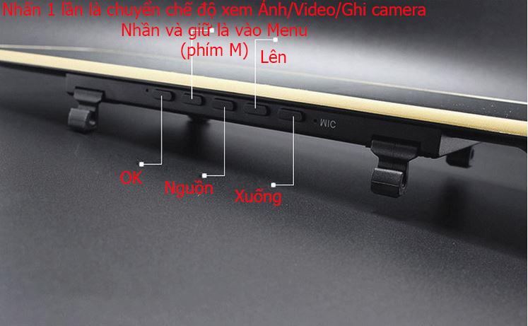 Camera hành trình Full HD 1080, có camera lùi (gắn gương chiếu hậu)