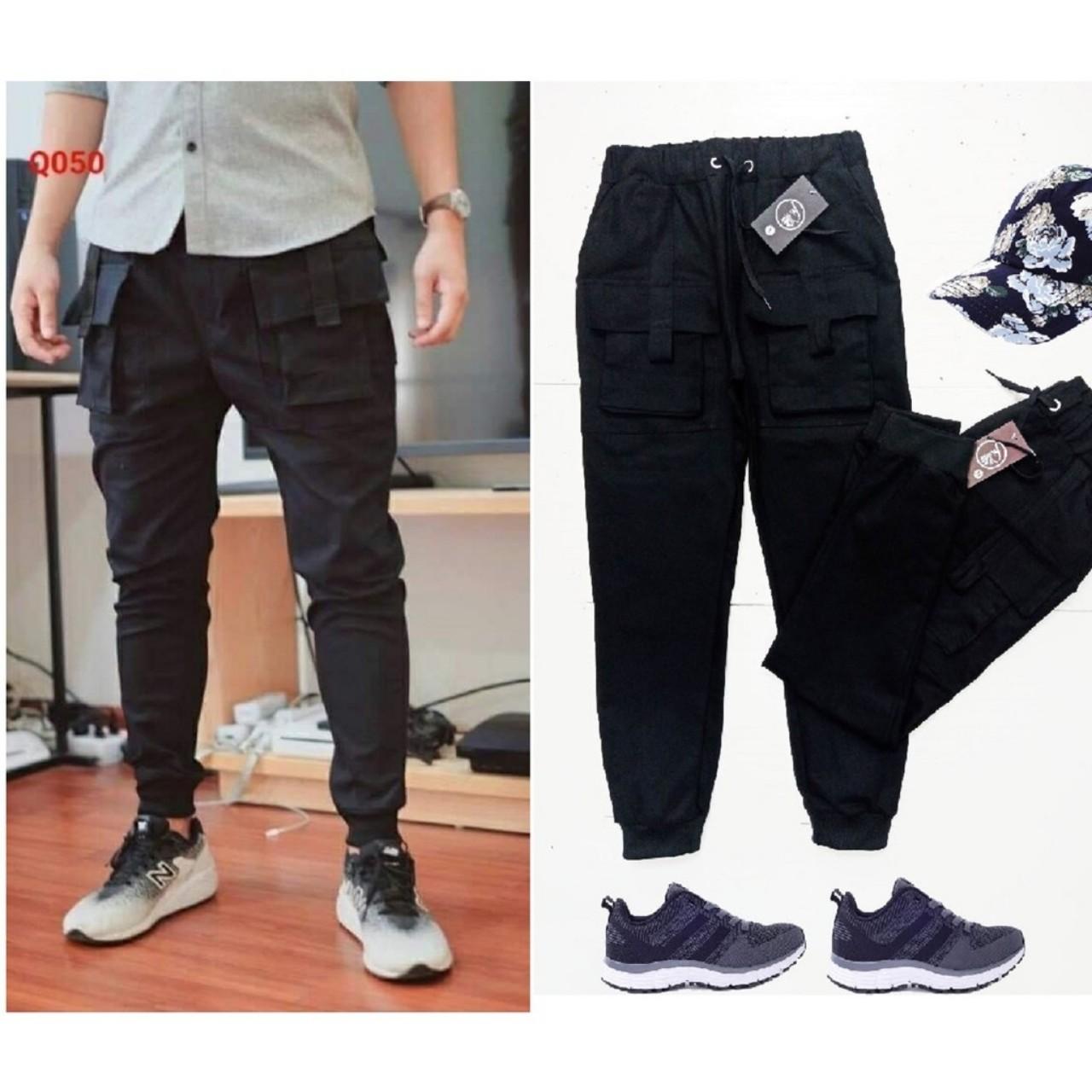Quần jogger kaki nam túi hộp